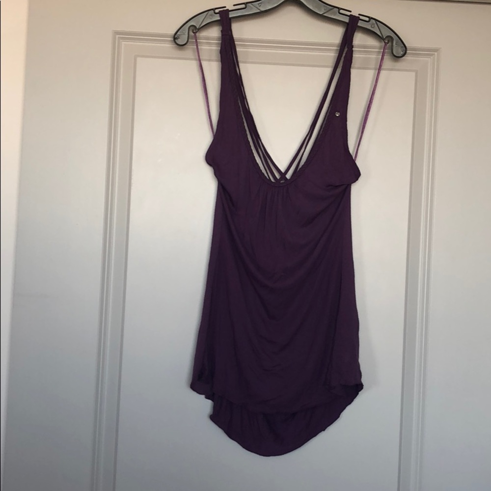 Purple Guess tank - crisscross open back